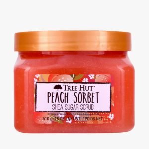 Tree Hut Shea Sugar Scrub Peach Sorbet – Exfoliating Body Scrub with Shea Butter